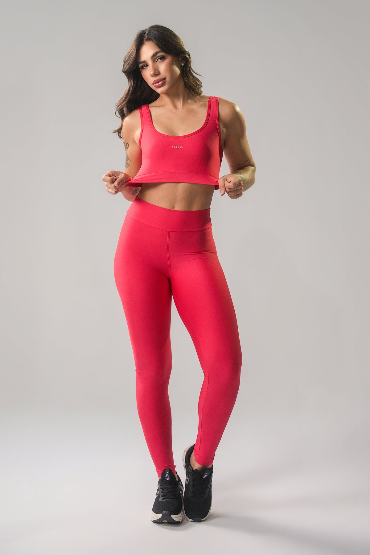 Conjunto Top Alça Larga + Legging Cereja