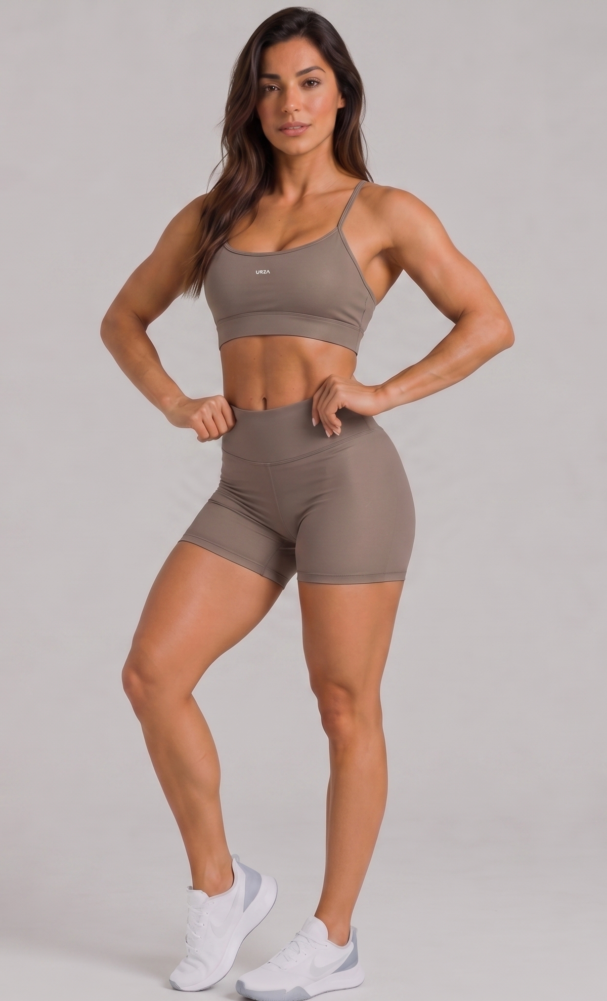 Conjunto Top Alcinha  + Short Castanho